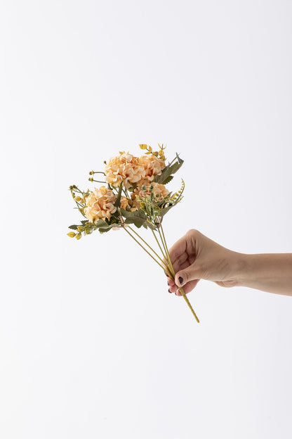 Yapay Ortanca Çiçeği 30 Cm 5 Dal Yavruağzı