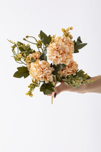 Yapay Ortanca Çiçeği 30 Cm 5 Dal Yavruağzı