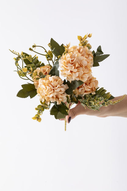 Yapay Ortanca Çiçeği 30 Cm 5 Dal Yavruağzı