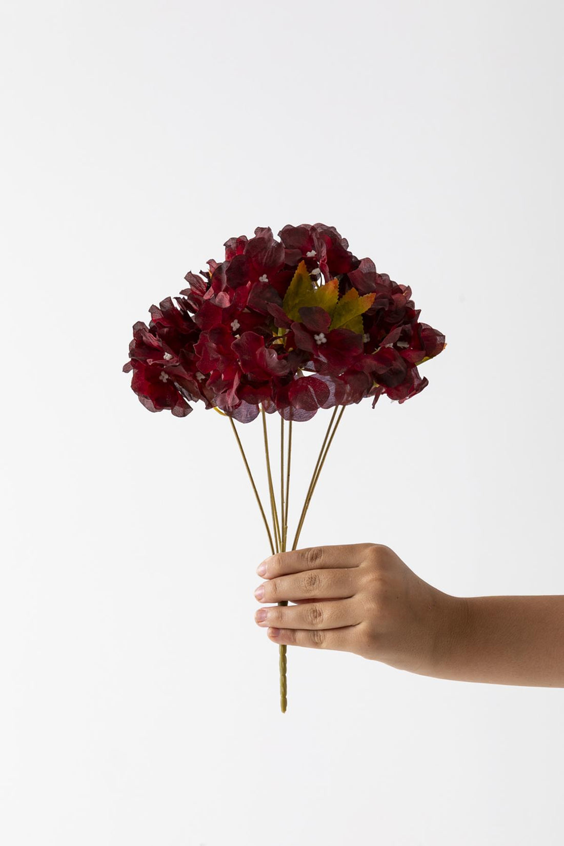 Yapay Ortanca Çiçeği 35 Cm 7 Dal Bordo