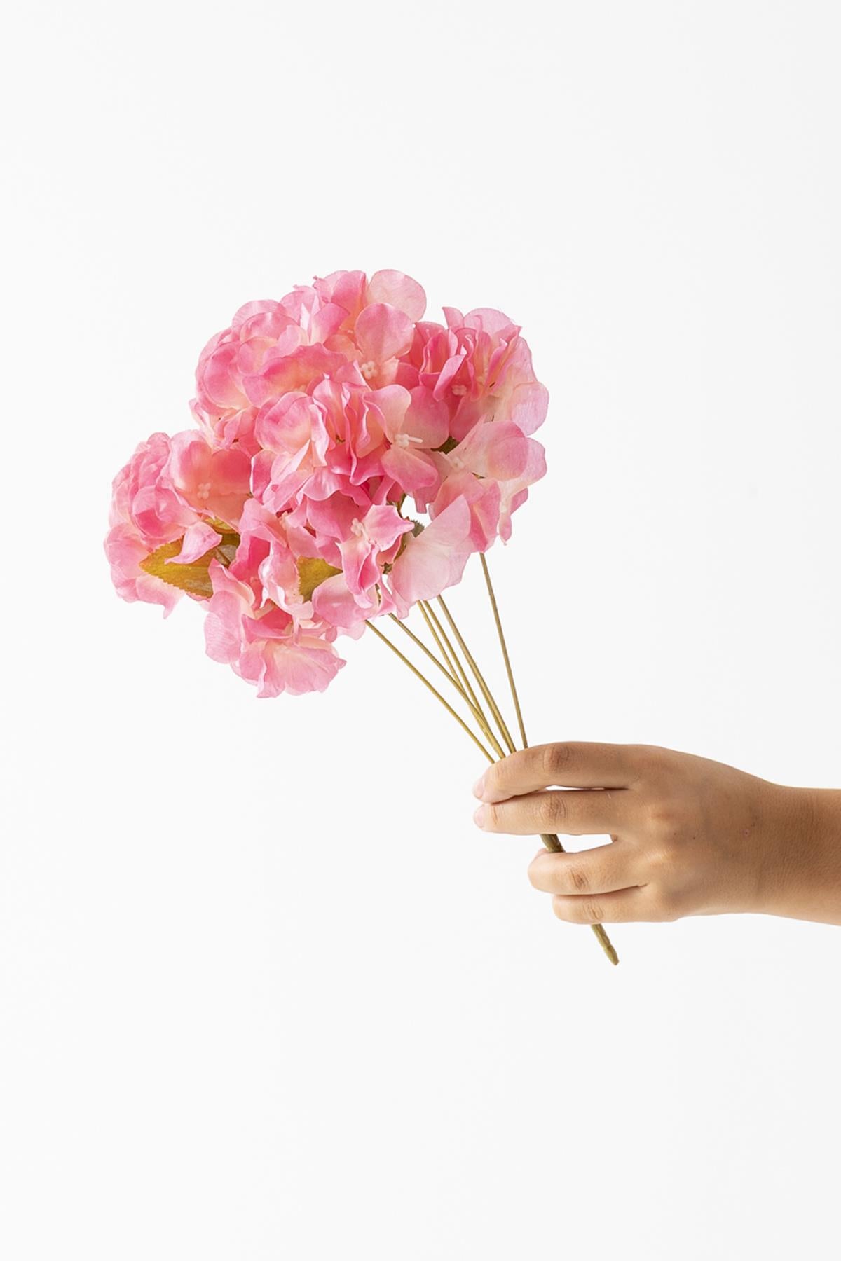 Yapay Ortanca Çiçeği 35 Cm 7 Dal Fuşya