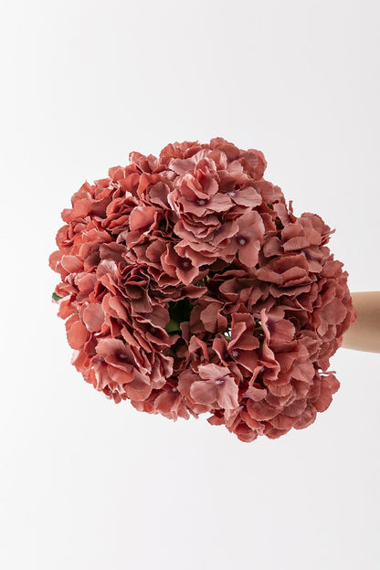 Yapay Ortanca Çiçeği Gül Kurusu 45 Cm 5 Dal