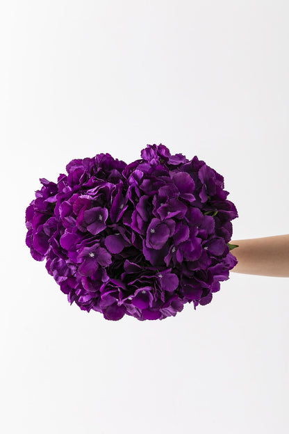 Yapay Ortanca Çiçeği Mor 45 Cm 5 Dal