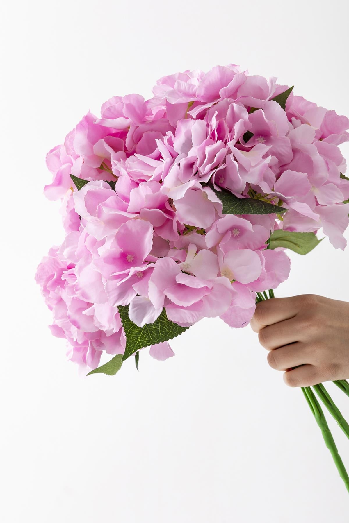 Yapay Ortanca Çiçeği Pembe 45 Cm 5 Dal