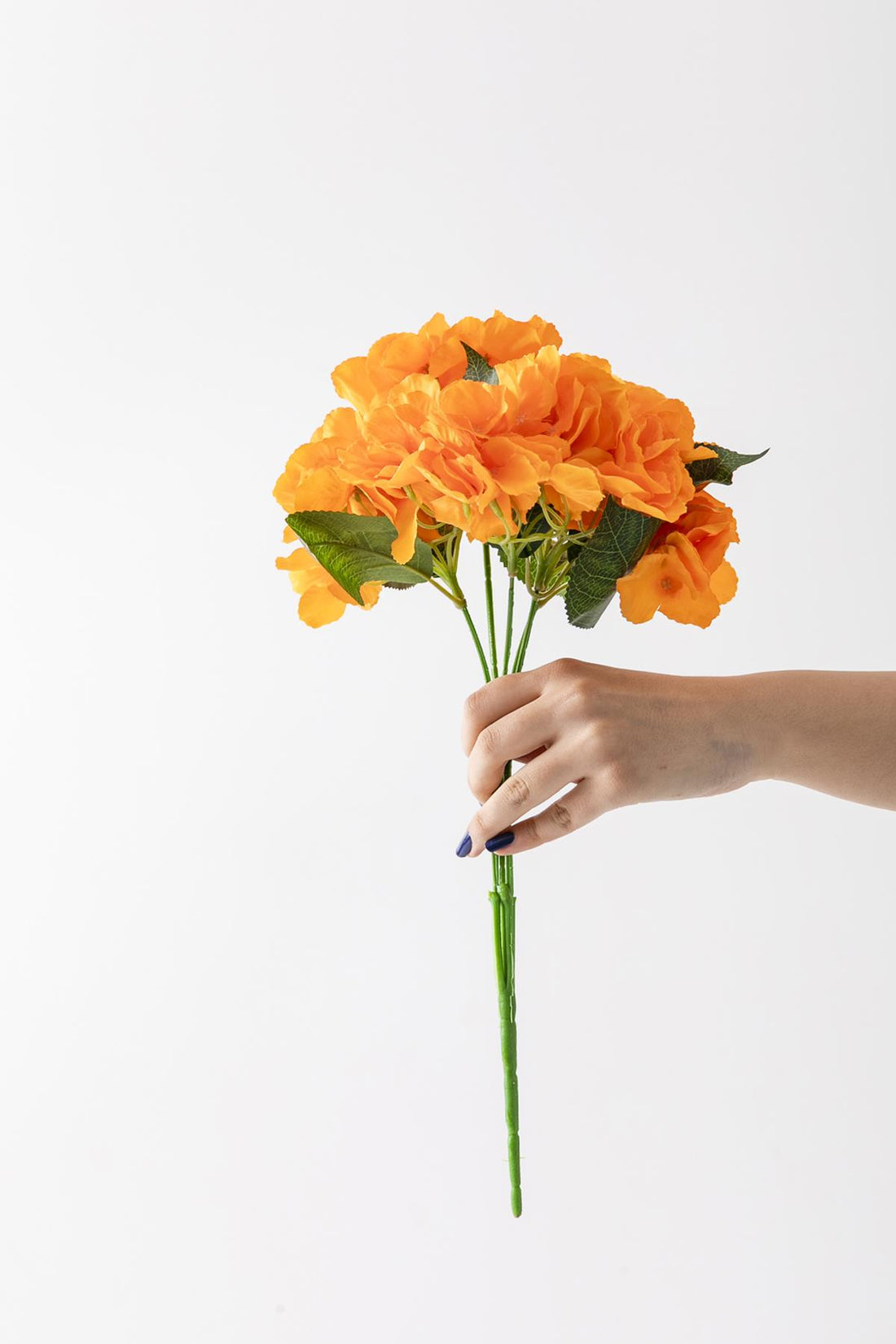 Yapay Ortanca Çiçeği Turuncu 45 Cm 5 Dal