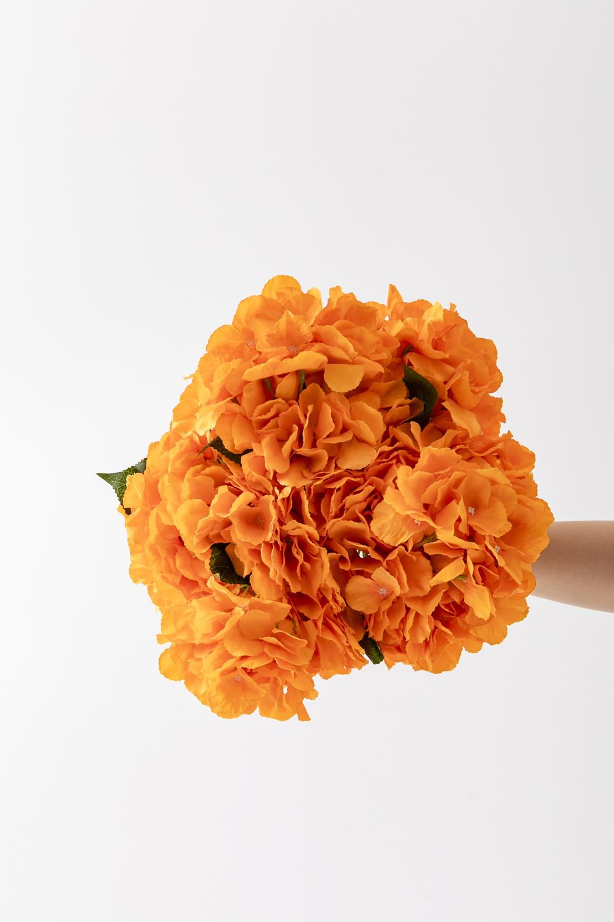 Yapay Ortanca Çiçeği Turuncu 45 Cm 5 Dal