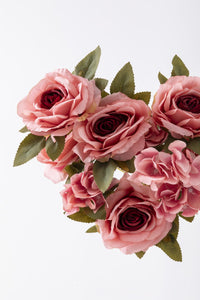 Yapay Ortancalı Gül Demeti Pembe 45 Cm 11 Dal