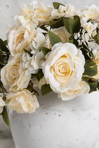 Yapay Ortancalı Gül Demeti Somon 45 Cm 11 Dal