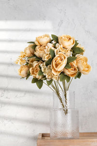 Yapay Ortancalı Şakayık Demeti Açık Somon 45 Cm 11 Dal