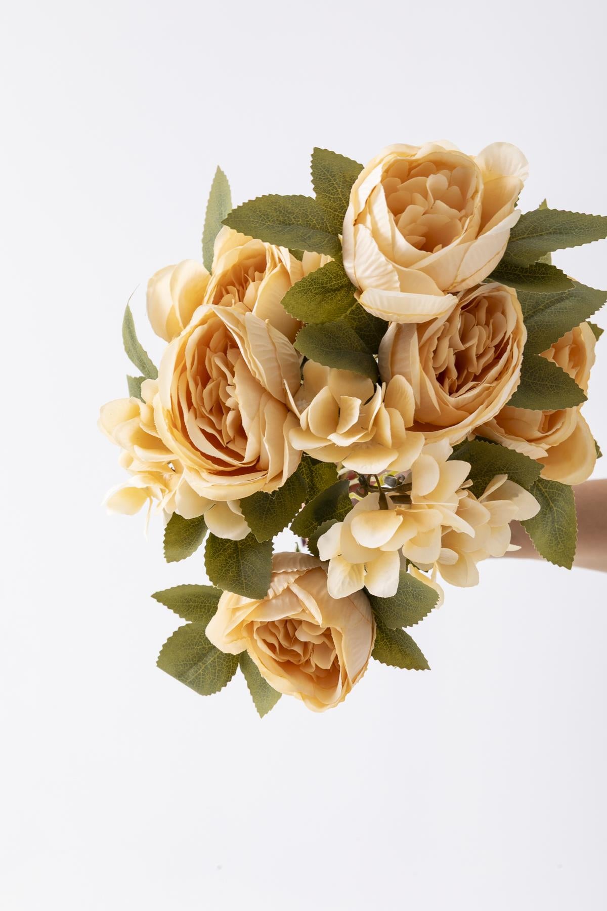 Yapay Ortancalı Şakayık Demeti Açık Somon 45 Cm 11 Dal