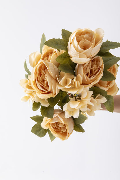 Yapay Ortancalı Şakayık Demeti Açık Somon 45 Cm 11 Dal