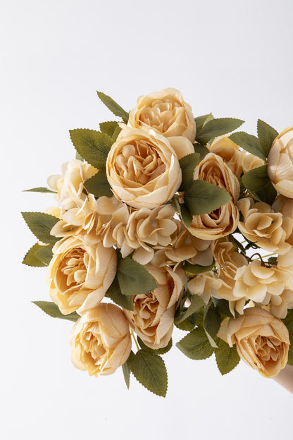 Yapay Ortancalı Şakayık Demeti Açık Somon 45 Cm 11 Dal