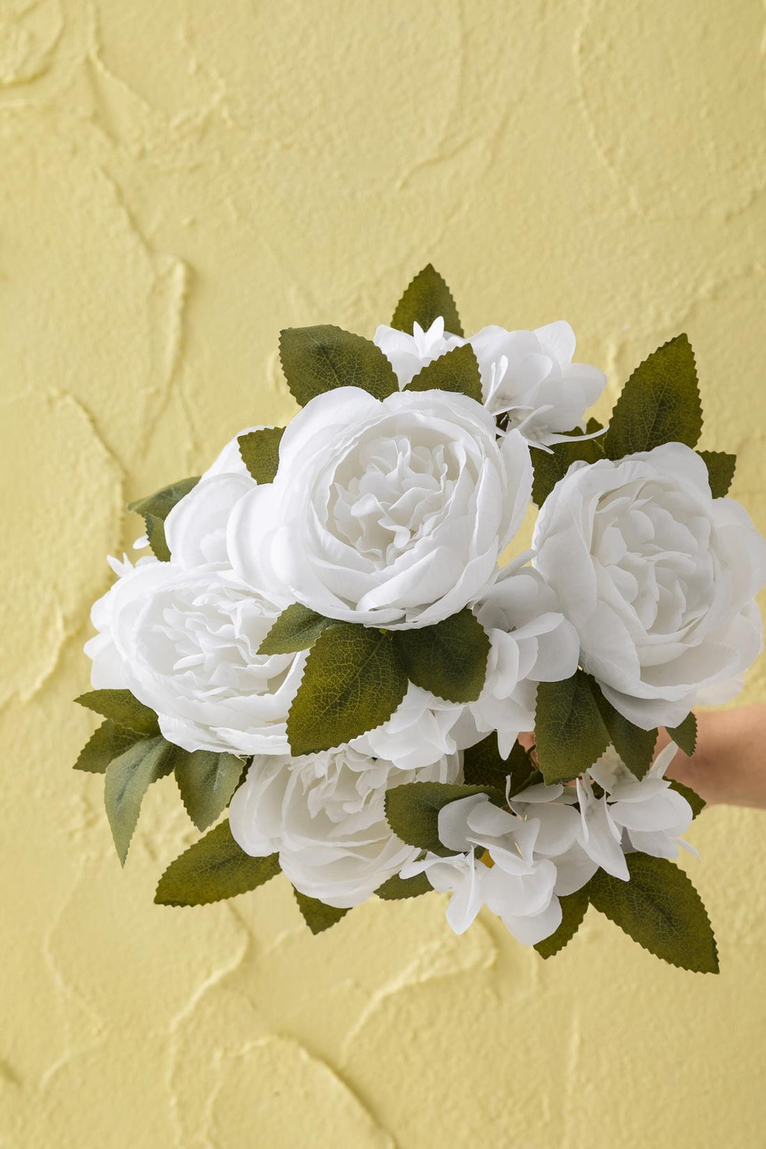 Yapay Ortancalı Şakayık Demeti Beyaz 45 Cm 11 Dal