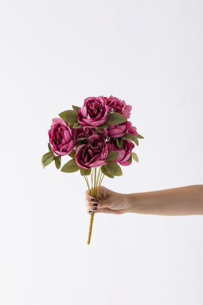 Yapay Ortancalı Şakayık Demeti Pembe 45 Cm 11 Dal