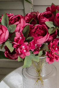 Yapay Ortancalı Şakayık Demeti Pembe 45 Cm 11 Dal