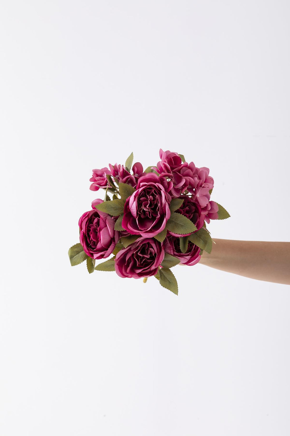 Yapay Ortancalı Şakayık Demeti Pembe 45 Cm 11 Dal