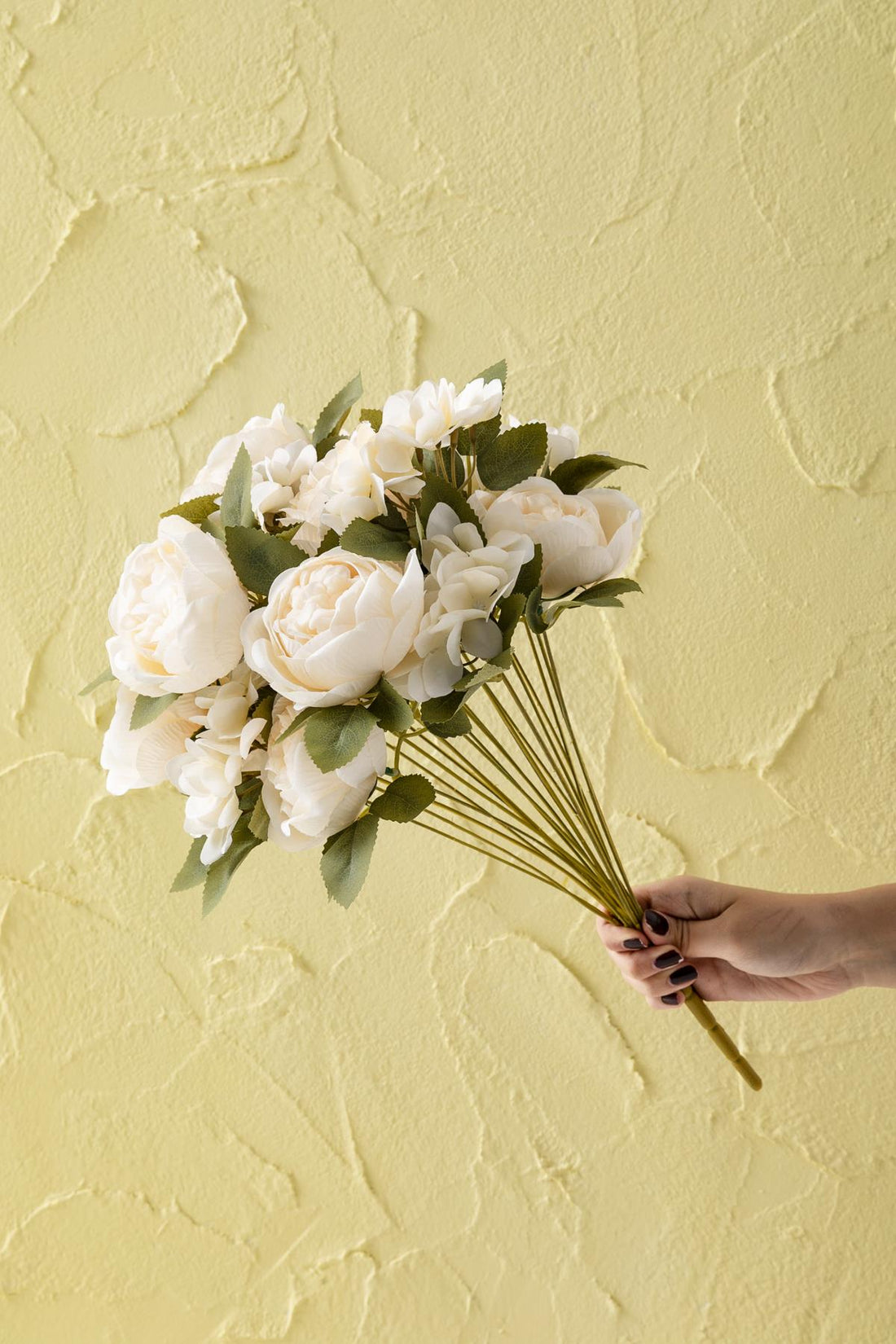 Yapay Ortancalı Şakayık Demeti Somon 45 Cm 11 Dal