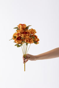 Yapay Ortancalı Şakayık Demeti Turuncu 45 Cm 11 Dal