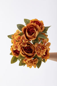 Yapay Ortancalı Şakayık Demeti Turuncu 45 Cm 11 Dal