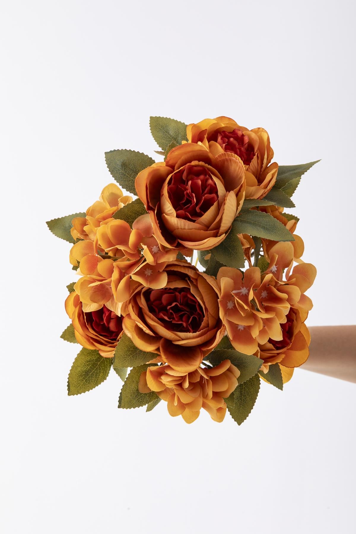 Yapay Ortancalı Şakayık Demeti Turuncu 45 Cm 11 Dal