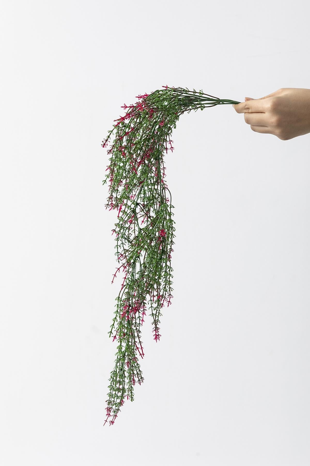 Yapay Ot Sarmaşık Pembe Yeşil Uv Korumalı 80 Cm 5 Dal