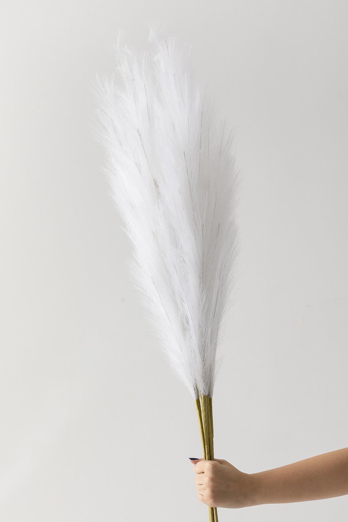 Yapay Pampas 100 Cm Tek Dal Beyaz 5&