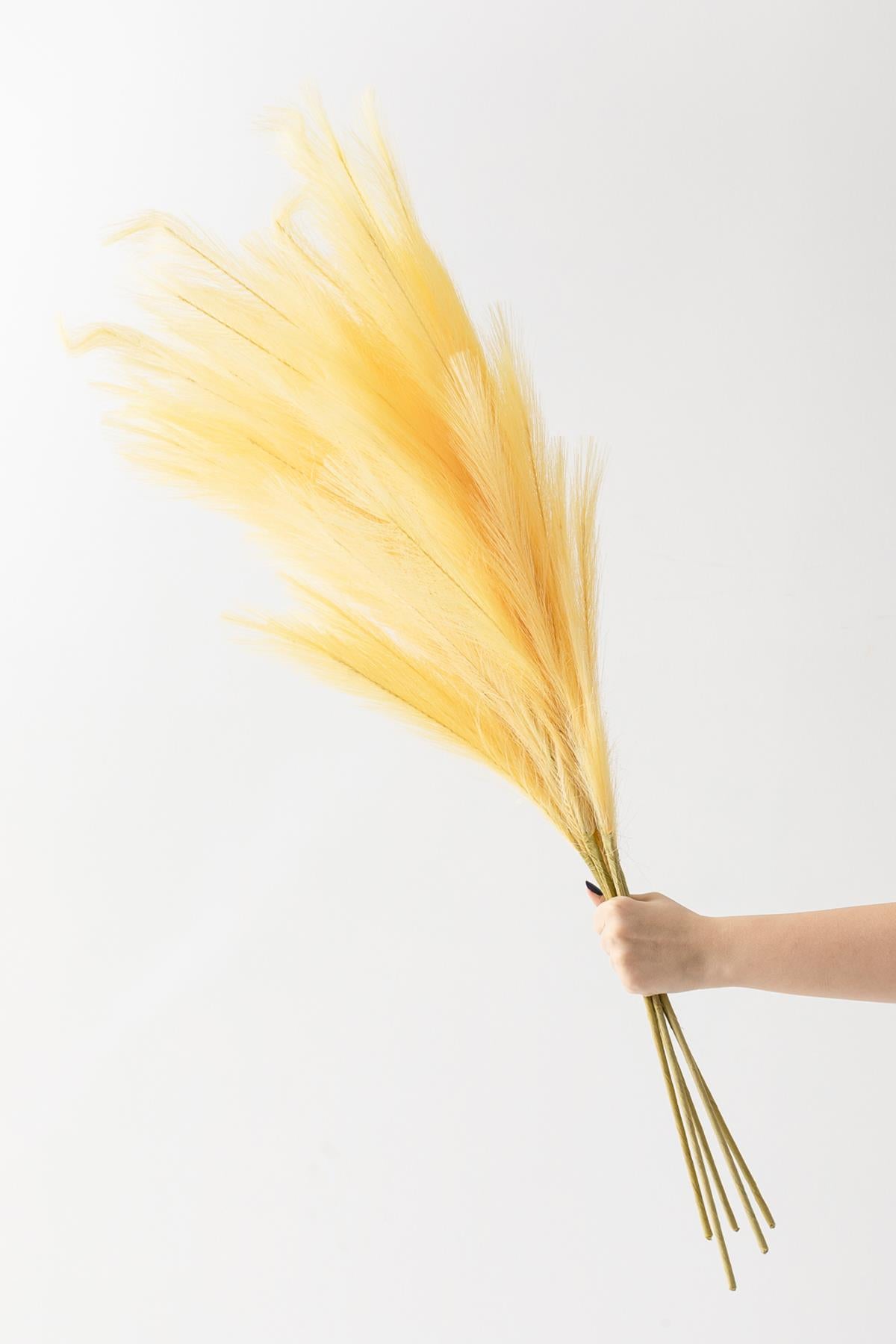 Yapay Pampas 100 Cm Tek Dal Sarı 5&