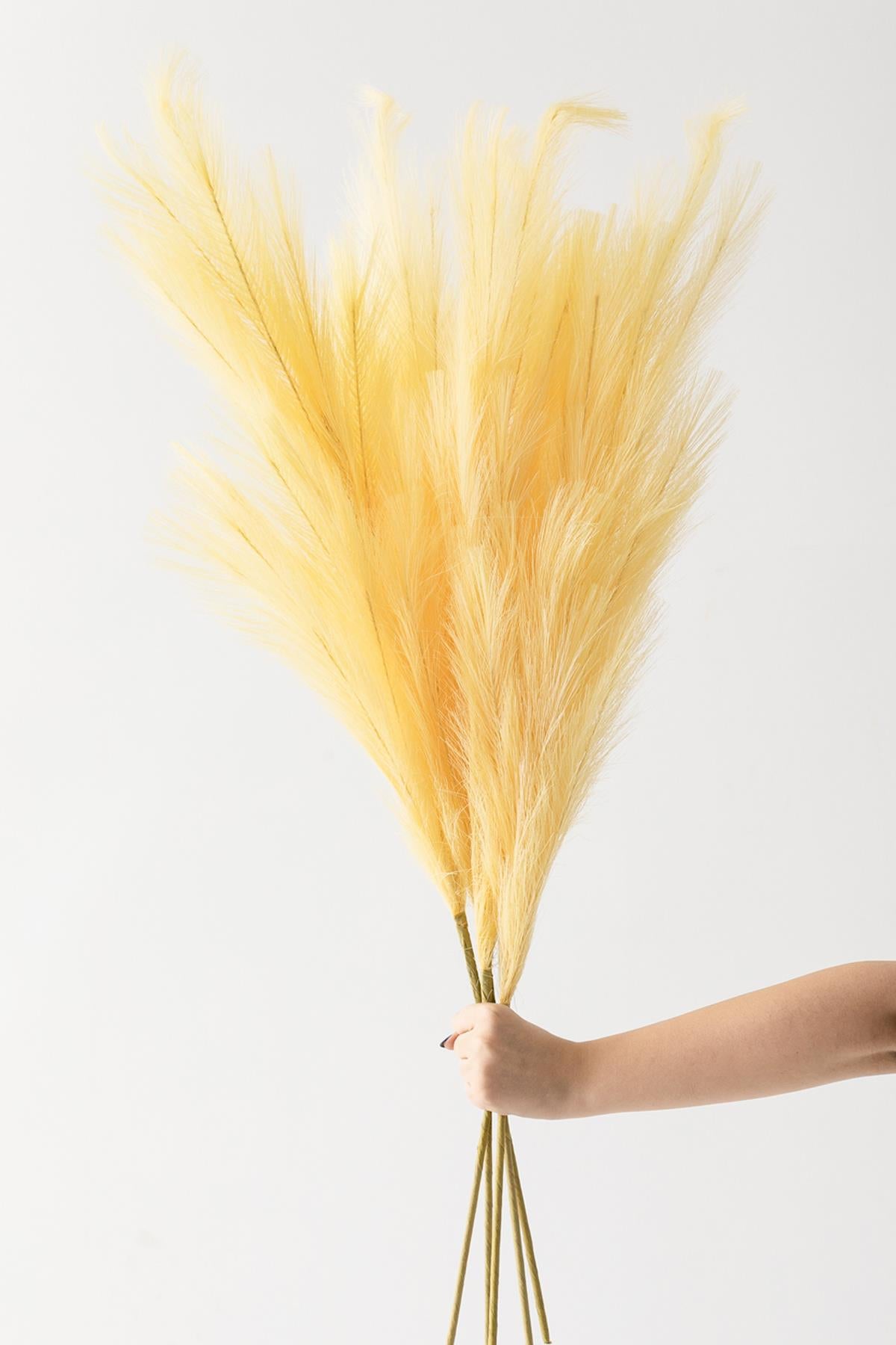 Yapay Pampas 100 Cm Tek Dal Sarı 5&