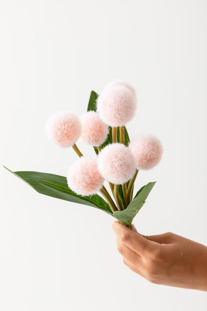 Yapay Ponpon Çiçeği Açık Somon 35 Cm 7 Dal