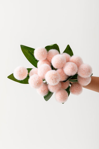 Yapay Ponpon Çiçeği Açık Somon 35 Cm 7 Dal