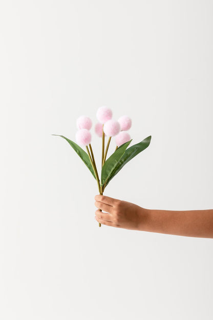 Yapay Ponpon Çiçeği Pembe 35 Cm 7 Dal