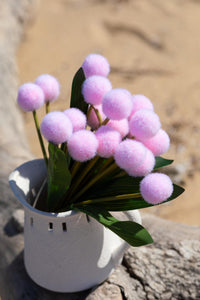 Yapay Ponpon Çiçeği Pembe 35 Cm 7 Dal