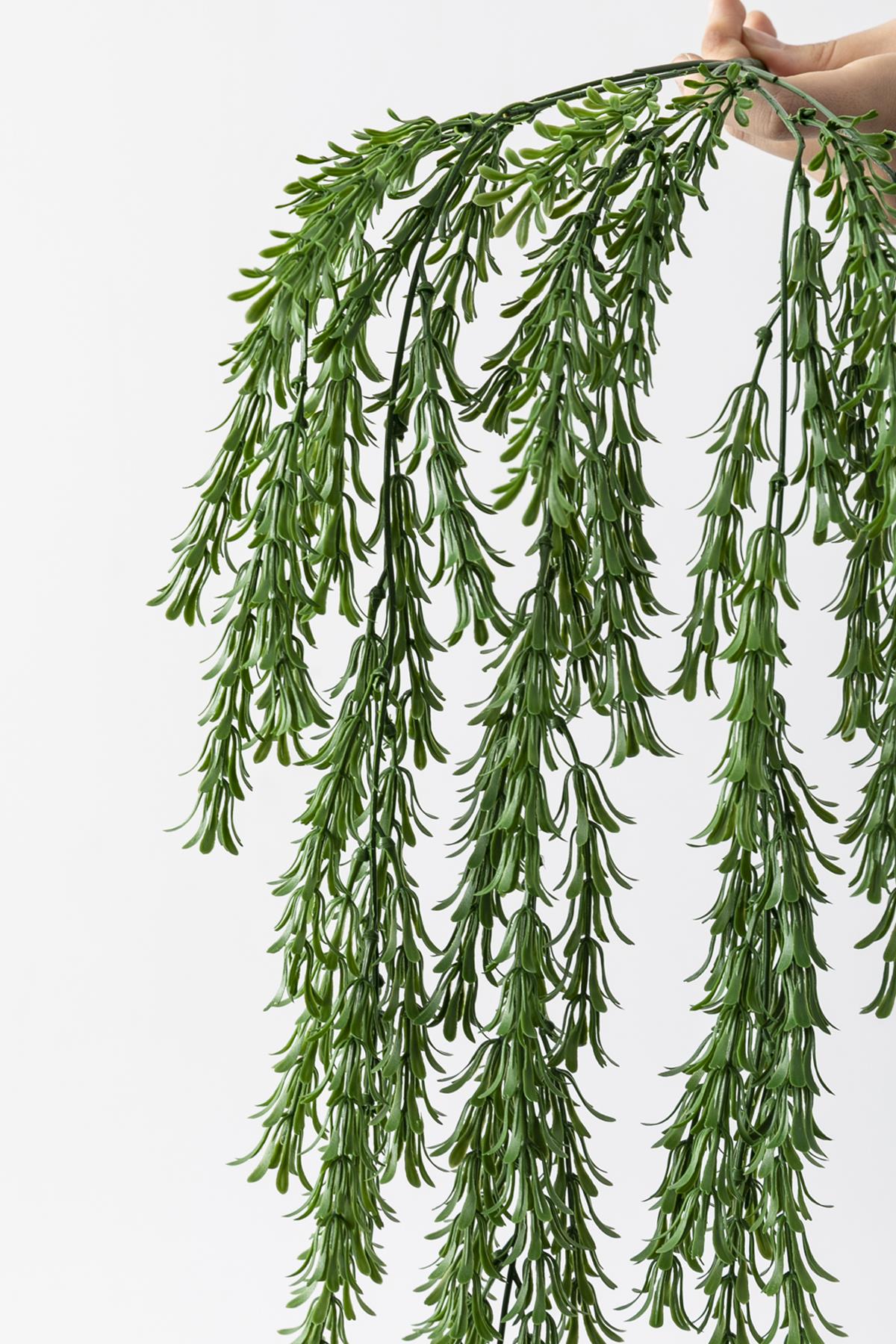 Yapay Püsküllü Sarmaşık Uv Korumalı Koyu Yeşil 80 Cm 5 Dal