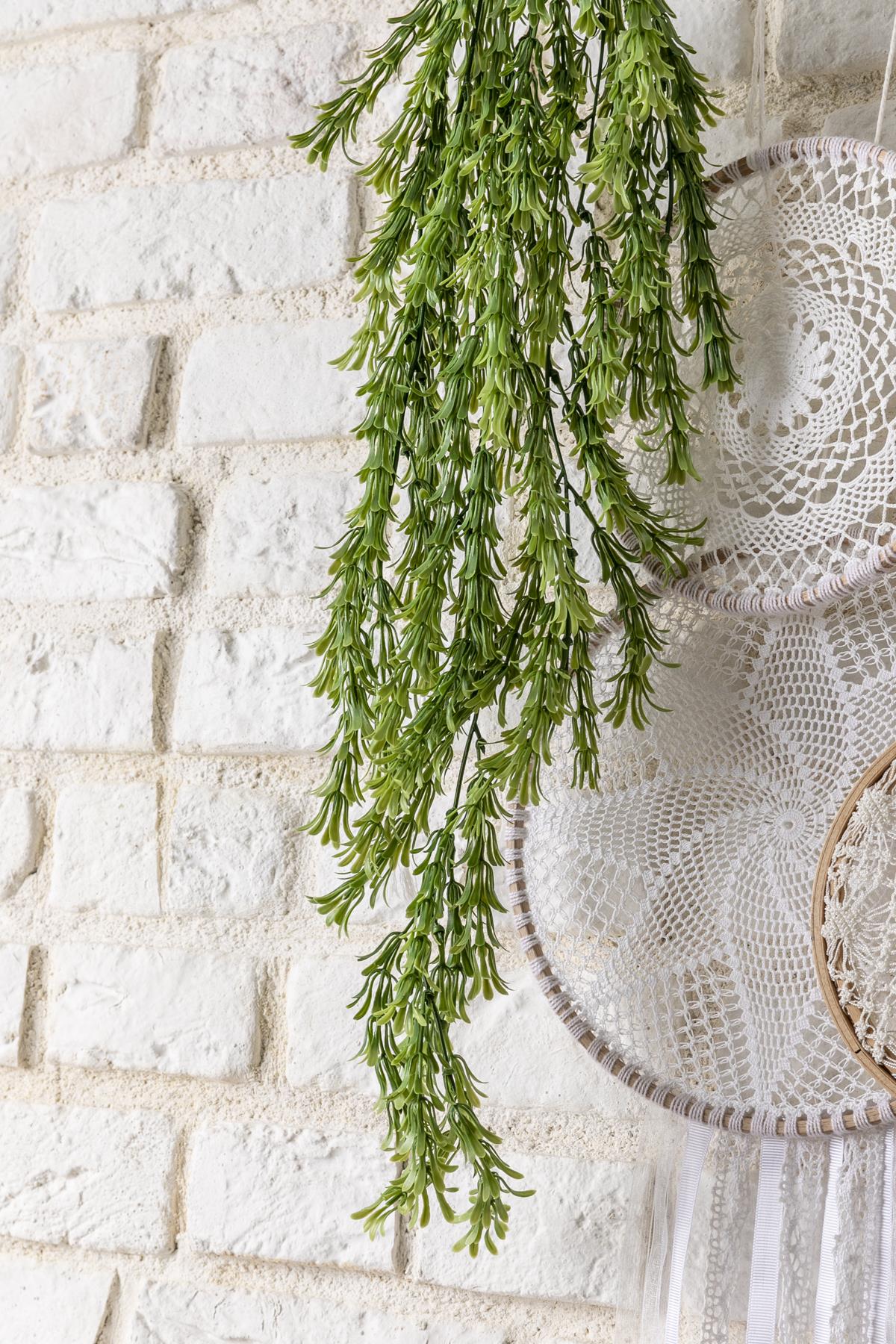 Yapay Püsküllü Sarmaşık Uv Korumalı Yeşil 80 Cm 5 Dal