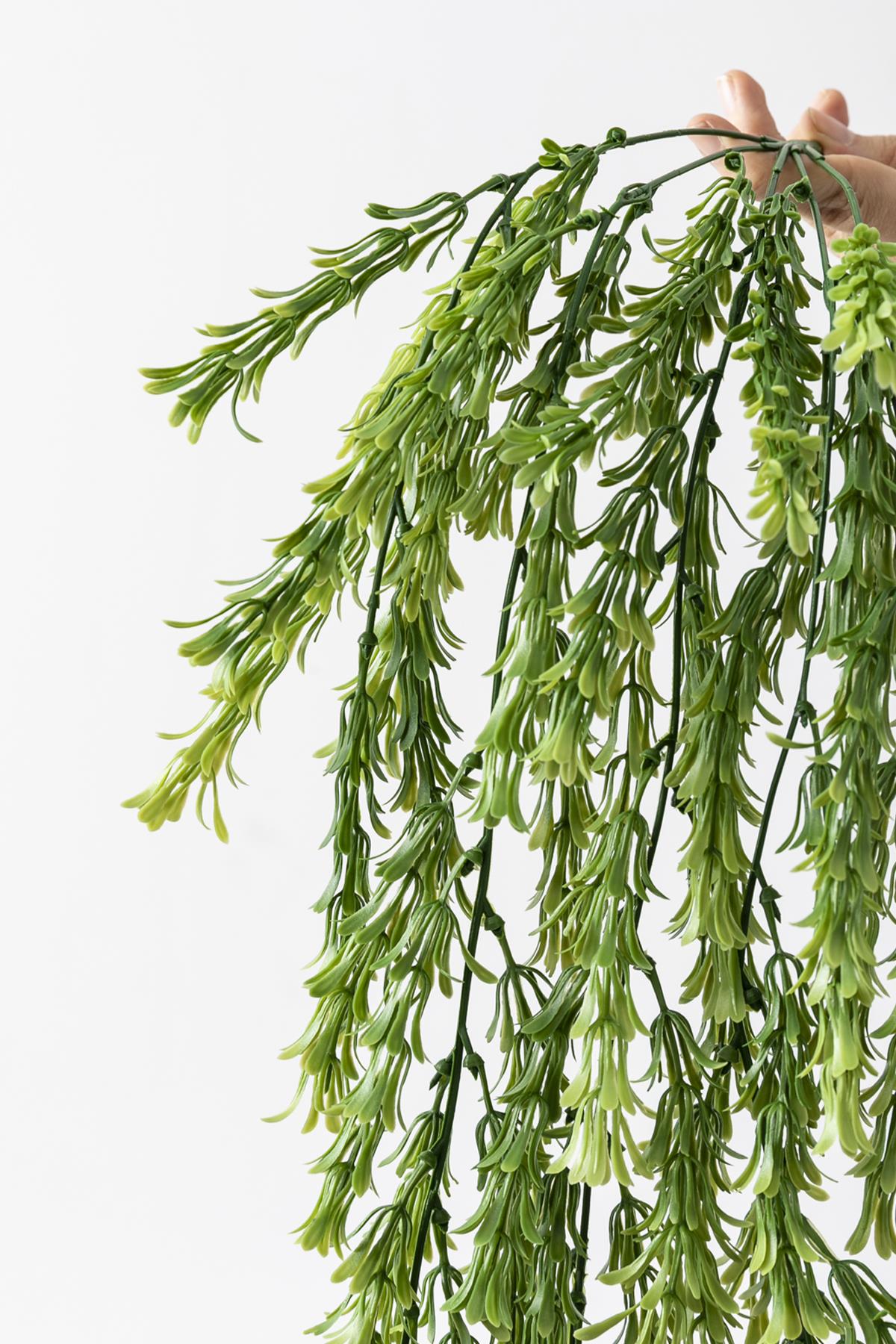 Yapay Püsküllü Sarmaşık Uv Korumalı Yeşil 80 Cm 5 Dal