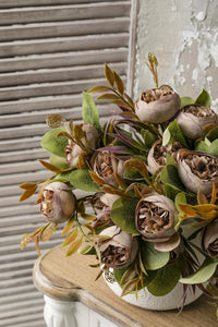 Yapay Şakayık Demeti 30 Cm 6 Dal Kahverengi