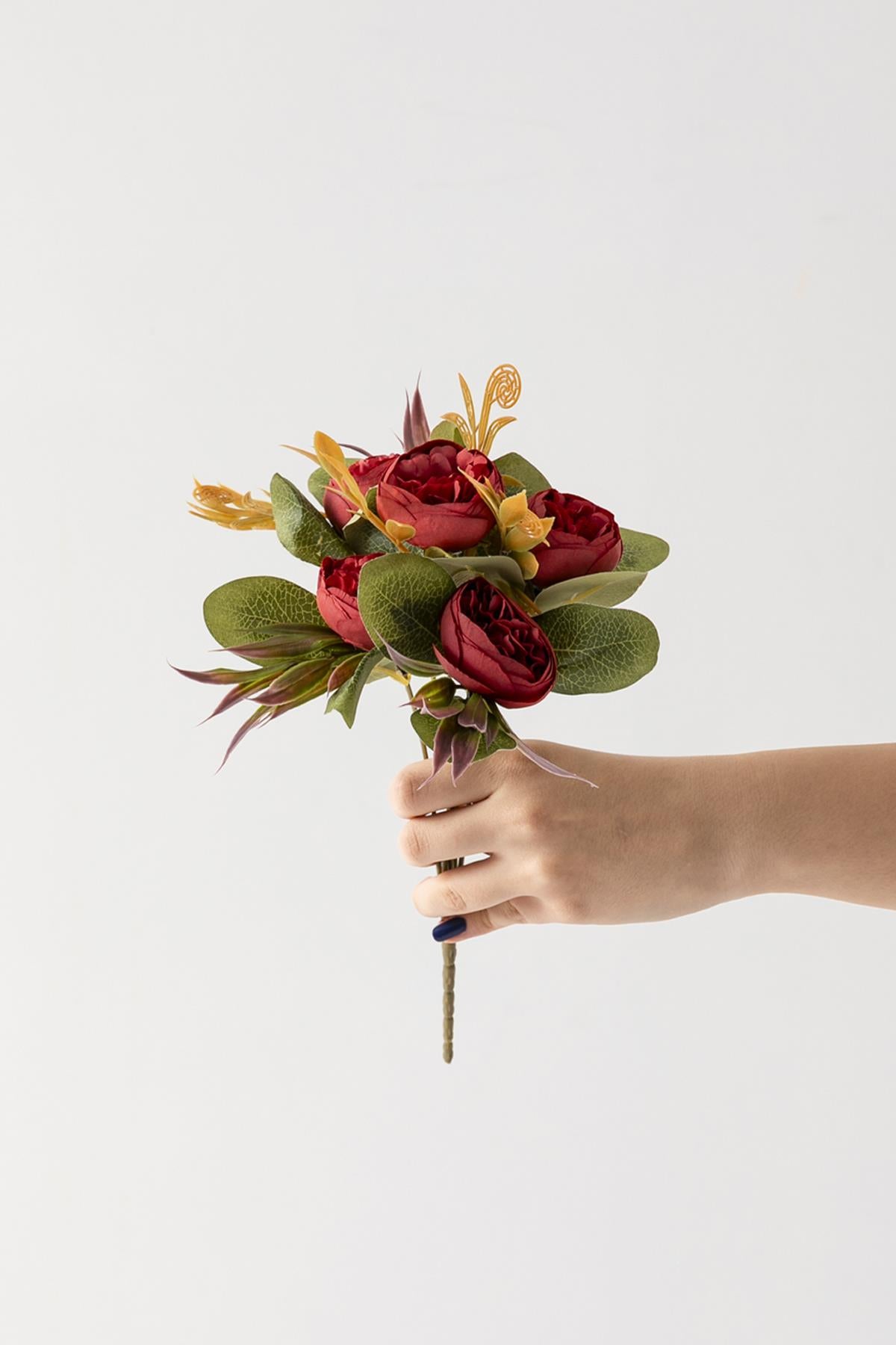 Yapay Şakayık Demeti 30 Cm 6 Dal Kırmızı