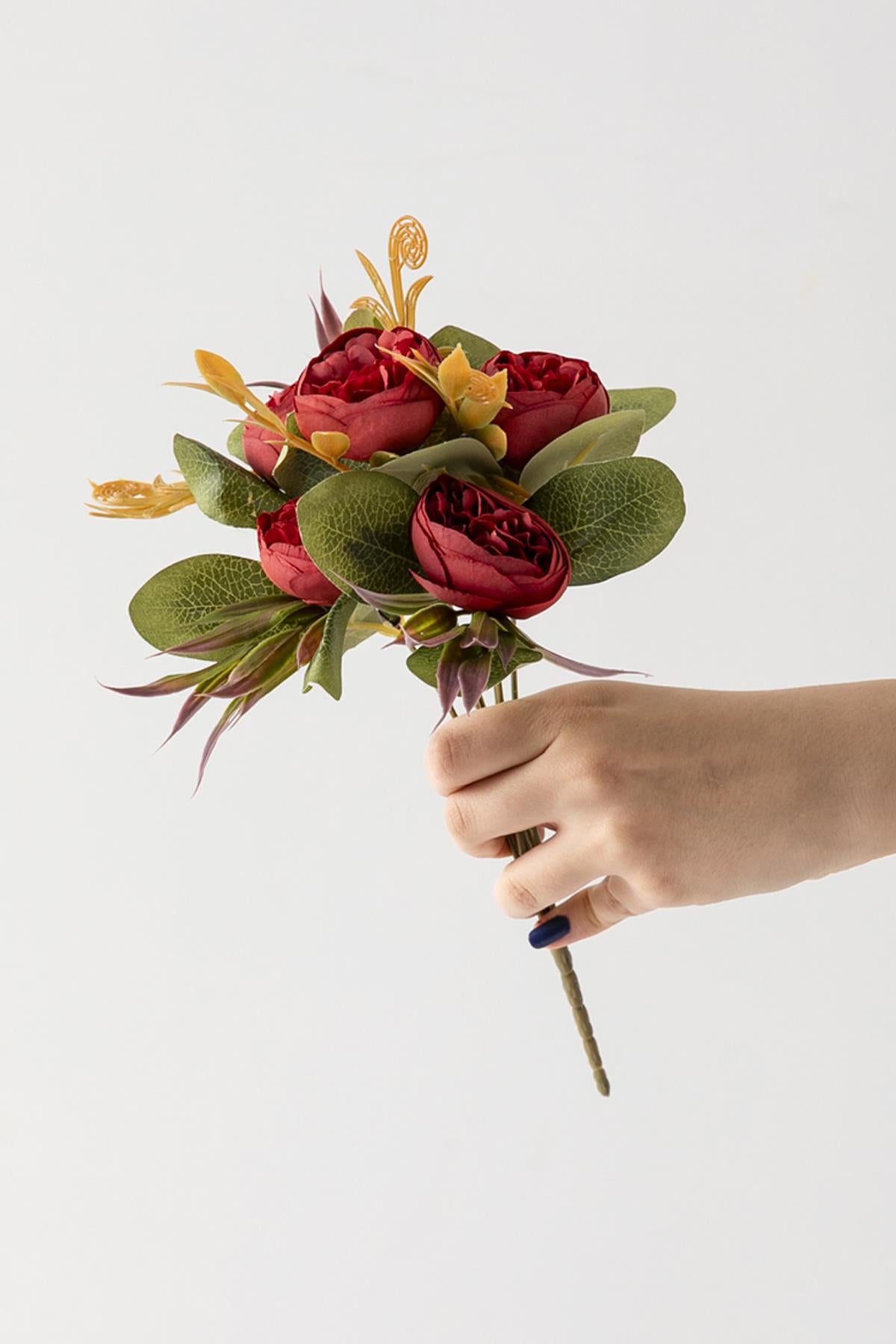 Yapay Şakayık Demeti 30 Cm 6 Dal Kırmızı