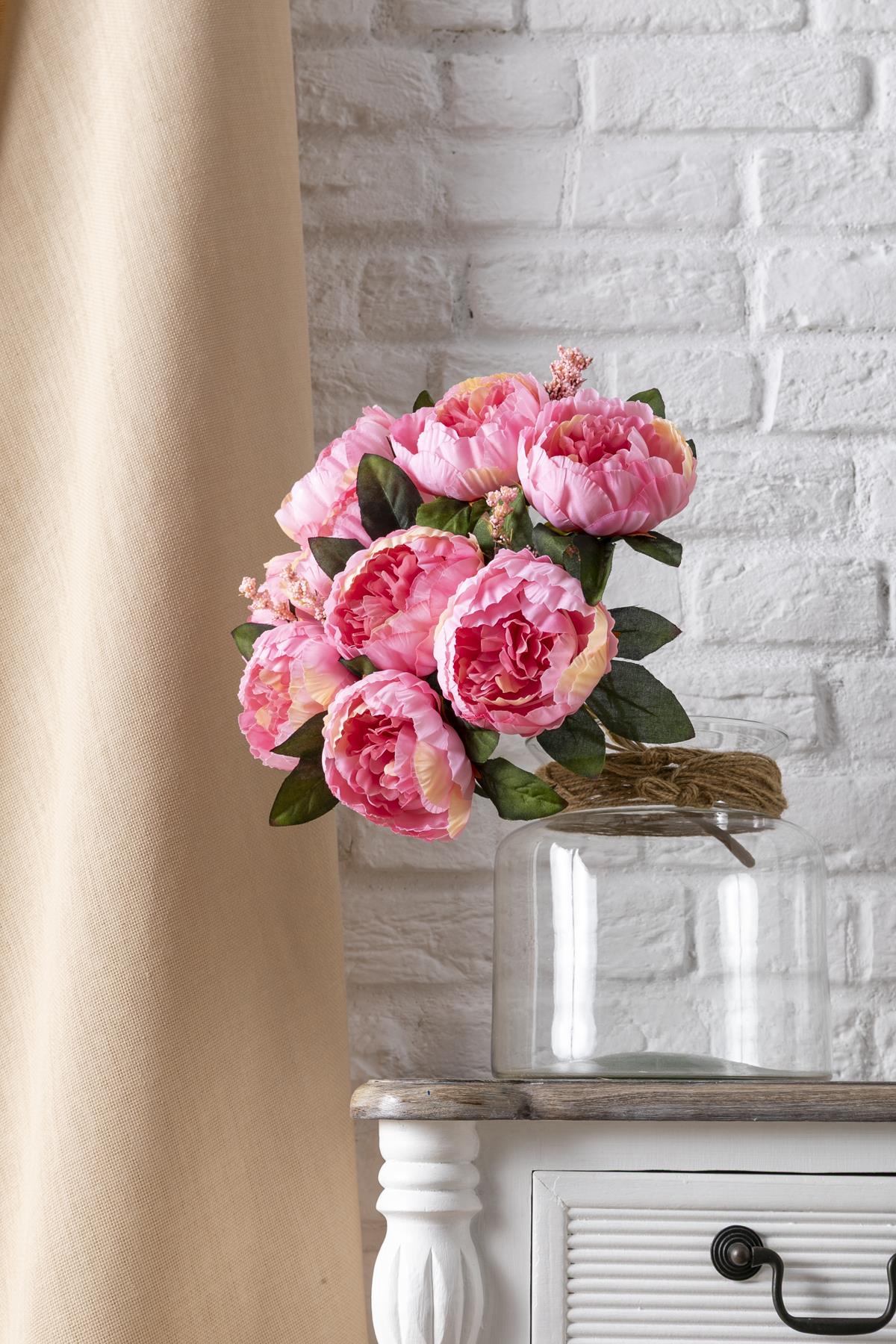 Yapay Şakayık Demeti Açık Pembe 35 Cm 9 Dal