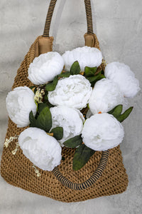 Yapay Şakayık Demeti Beyaz 35 Cm 9 Dal