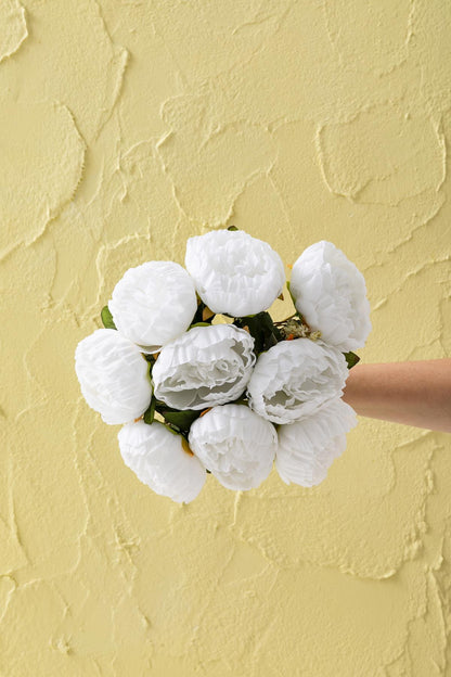 Yapay Şakayık Demeti Beyaz 35 Cm 9 Dal