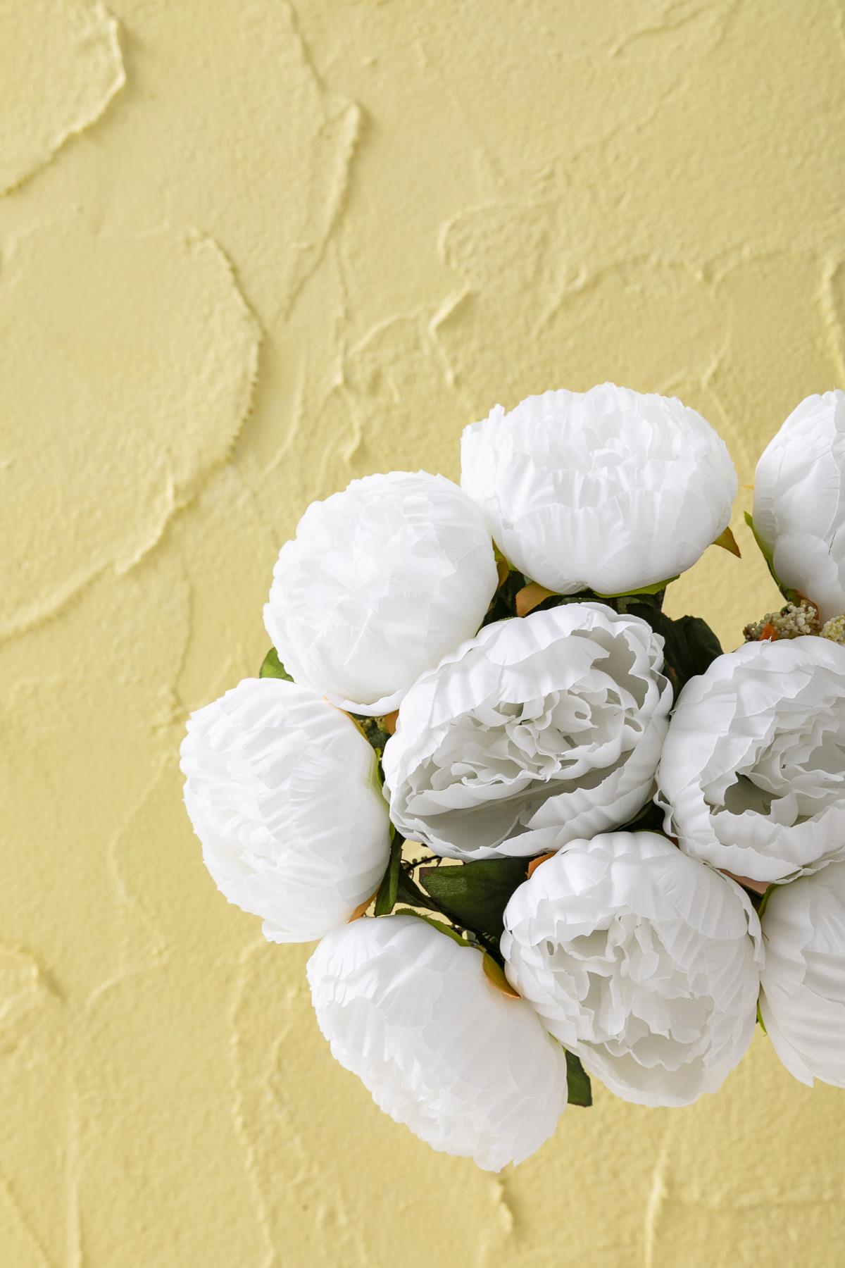 Yapay Şakayık Demeti Beyaz 35 Cm 9 Dal