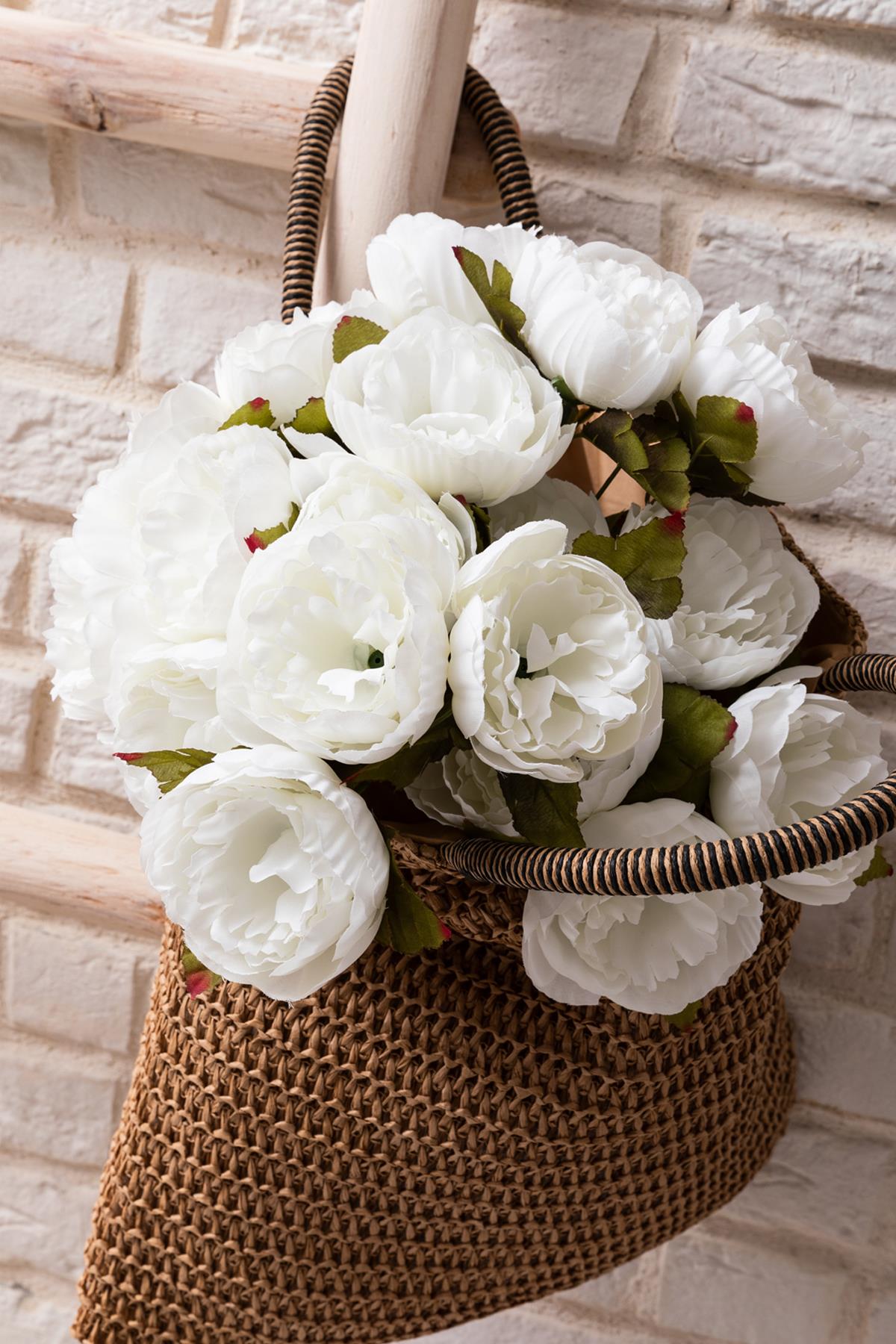 Yapay Şakayık Demeti Beyaz 7 Dallı