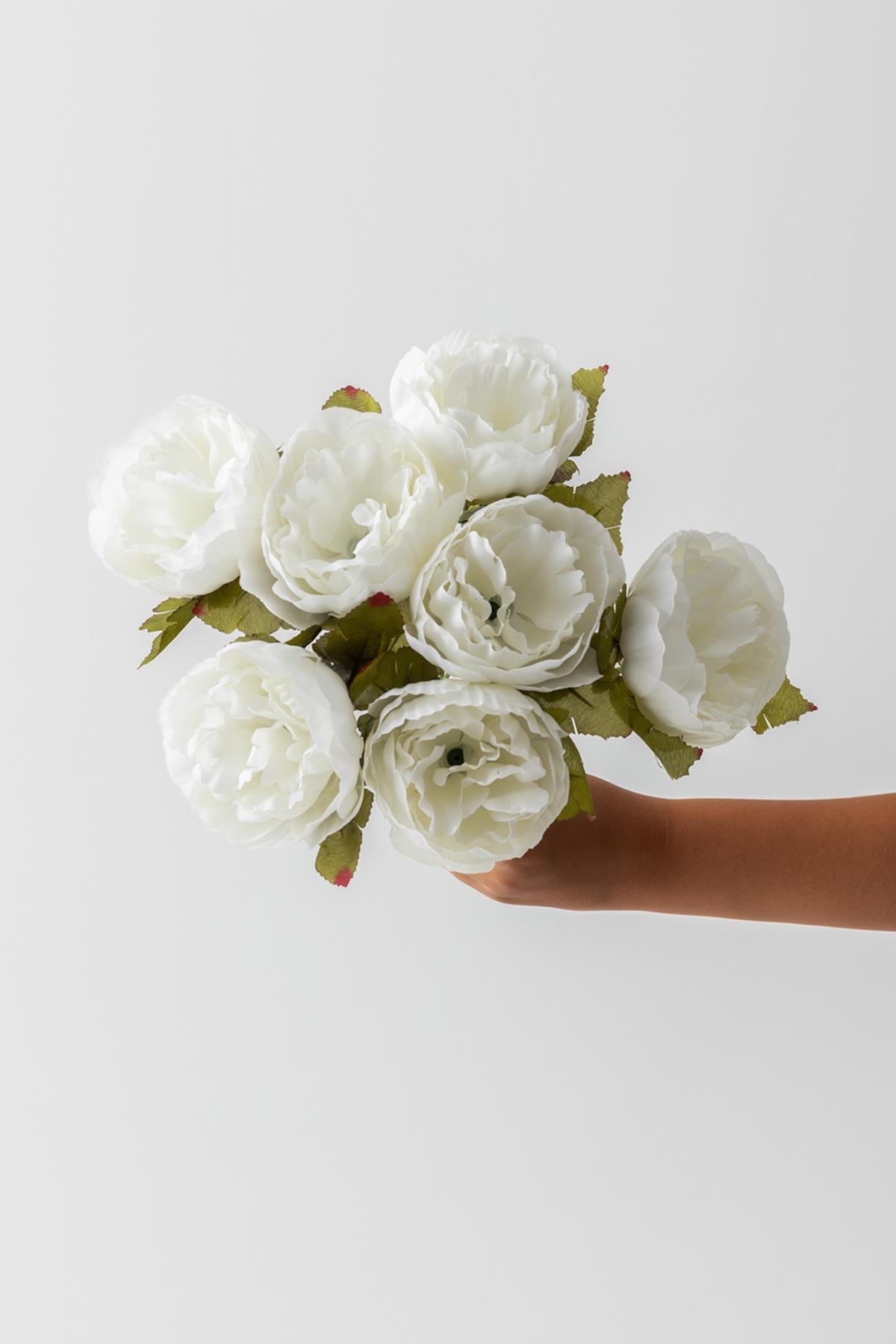 Yapay Şakayık Demeti Beyaz 7 Dallı