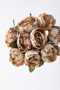 Yapay Şakayık Demeti Kahverengi 35 Cm 9 Dal