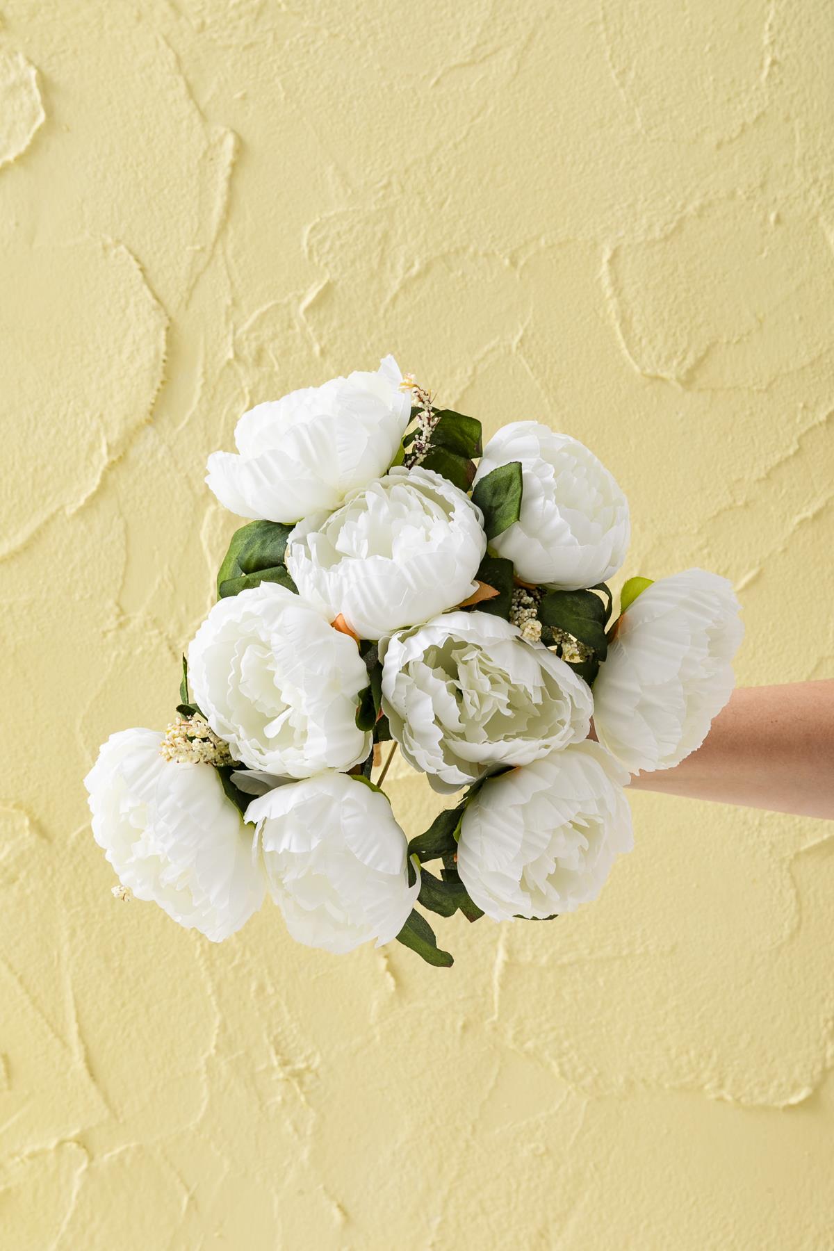 Yapay Şakayık Demeti Krem 35 Cm 9 Dal