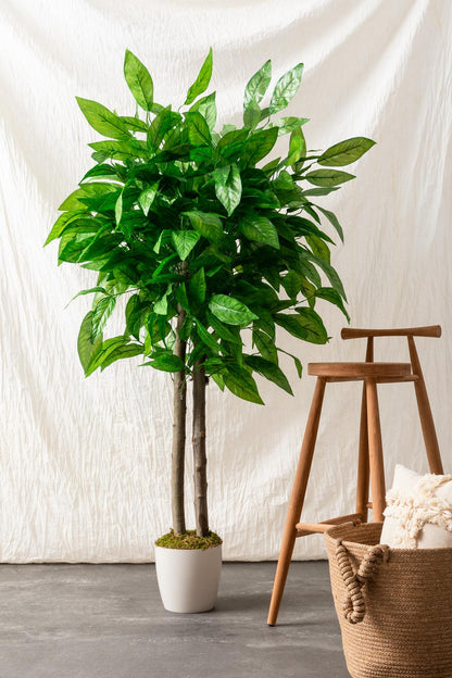 Yapay Salon Köşe Çiçeği 160 Cm Ceviz Ağacı