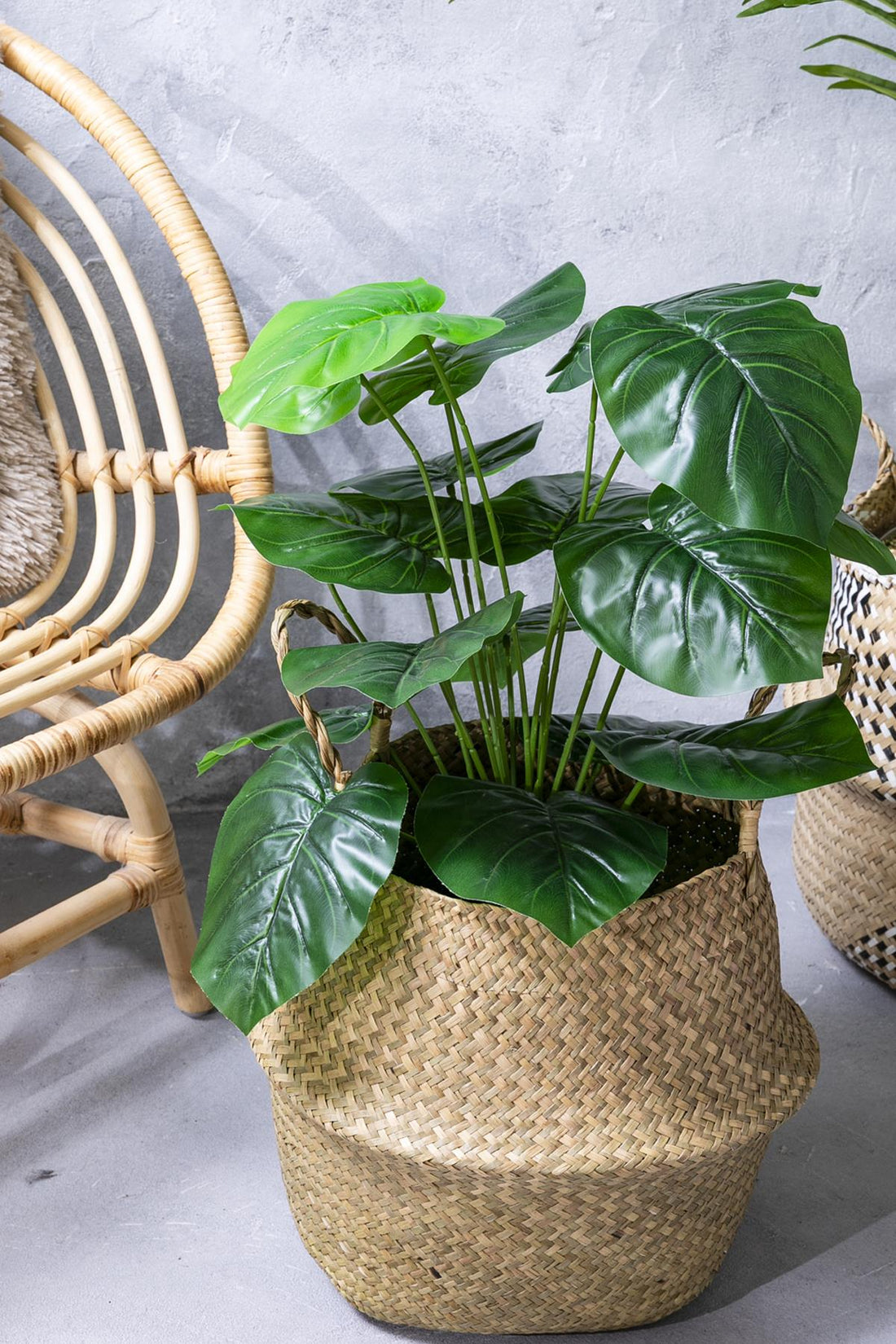 Yapay Salon Köşe Çiçeği Devetabanı Yeşil 65 Cm