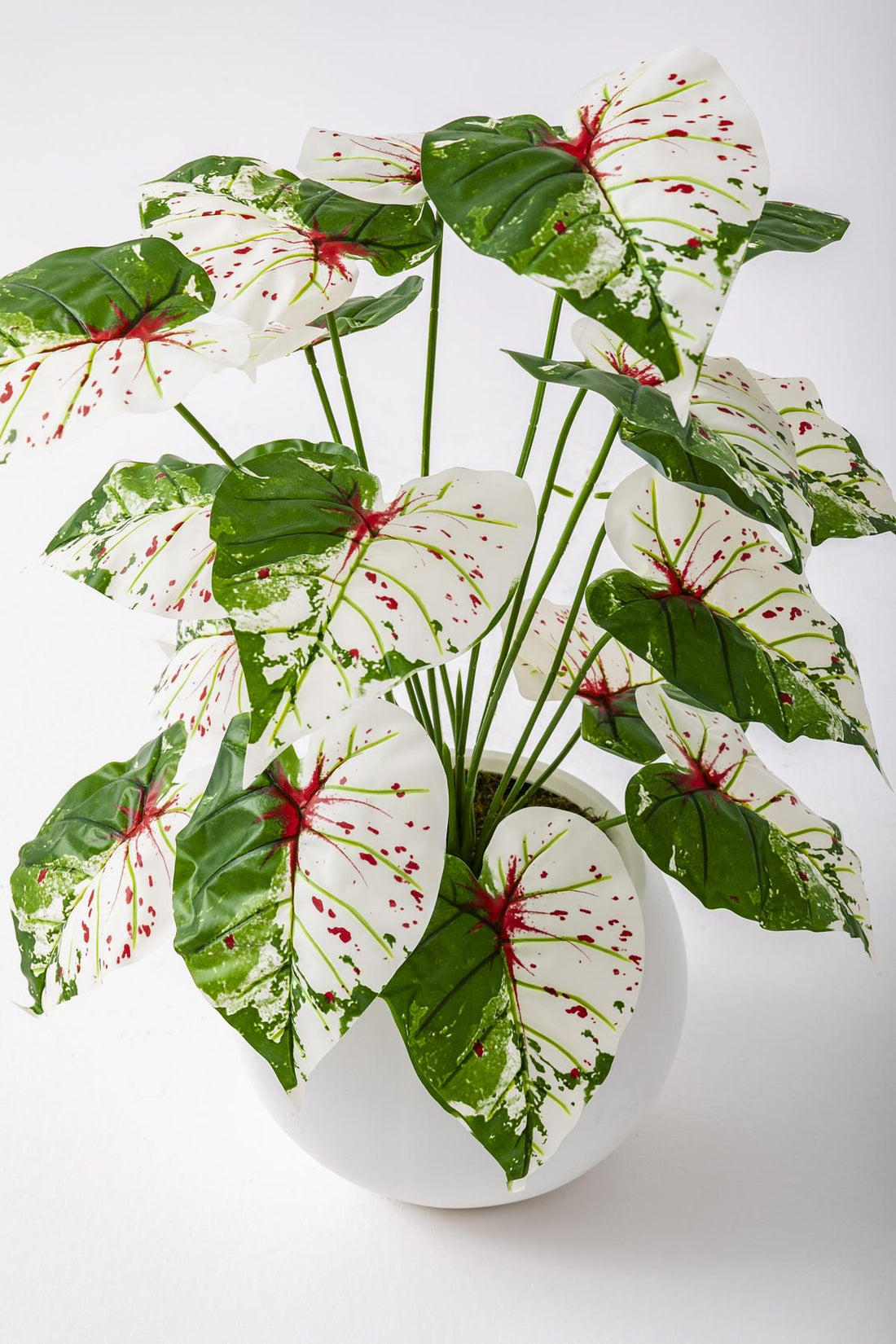 Yapay Salon Köşe Çiçeği Devetabanı Yeşil Pembe 65 Cm Küre Saksı