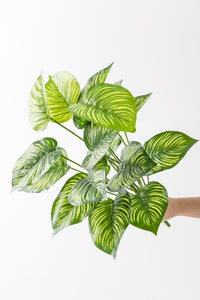 Yapay Salon Köşe Çiçeği Devetabanı Yeşil Sarı 65 Cm Saksısız